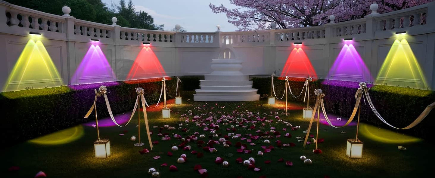 4 Pcs Dual-Head Solar Wall Lights with 9 Color Modes, IP65 Waterproof Outdoor Lights(副本)