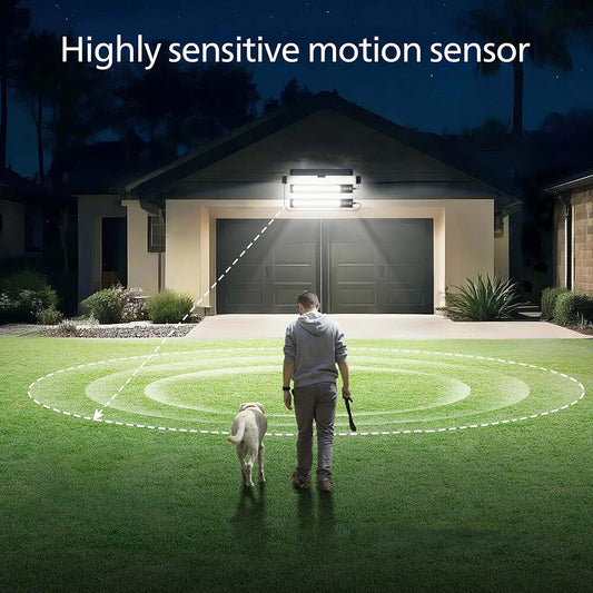 316+2 LED Solar Motion Sensor Light, 7 Modes, IP65 Waterproof Outdoor Light with Remote