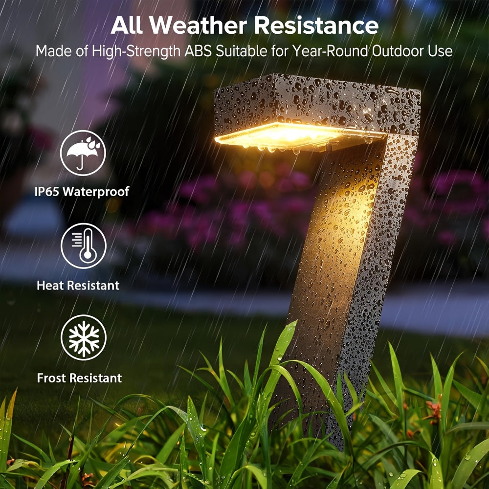 4 Pack Solar Pathway Lights, IP65 Waterproof LED Outdoor Landscape Lights for Garden