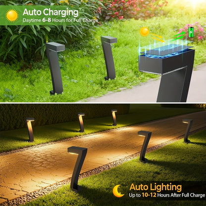 4 Pack Solar Pathway Lights, IP65 Waterproof LED Outdoor Landscape Lights for Garden