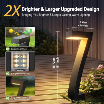 4 Pack Solar Pathway Lights, IP65 Waterproof LED Outdoor Landscape Lights for Garden