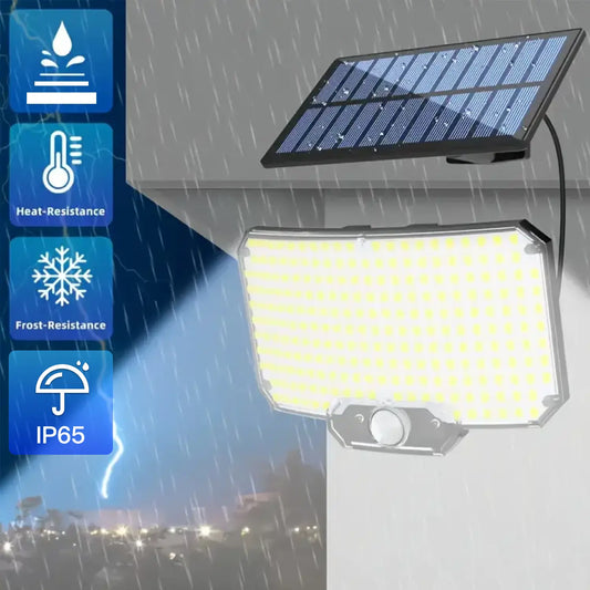 1 Pack 196/96 LED Solar Street Light | IP65 Waterproof | Motion Sensor | Dusk to Dawn | High Brightness Security Light for Outdoor, Garden, Patio, Yard & Pathway