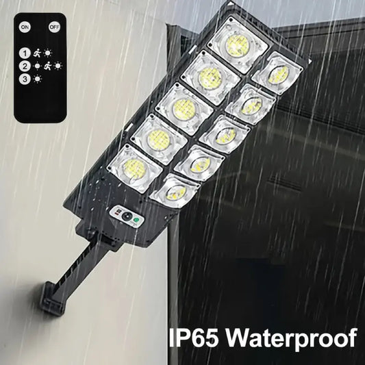1 Pack 1024LED Ultra Bright Solar Street Light | 3 Modes, Remote Control (Battery Not Included), Motion & Light Sensor, IP65 Waterproof, Long Standby Outdoor Security Light for Yard, Garage, Holiday Decoration