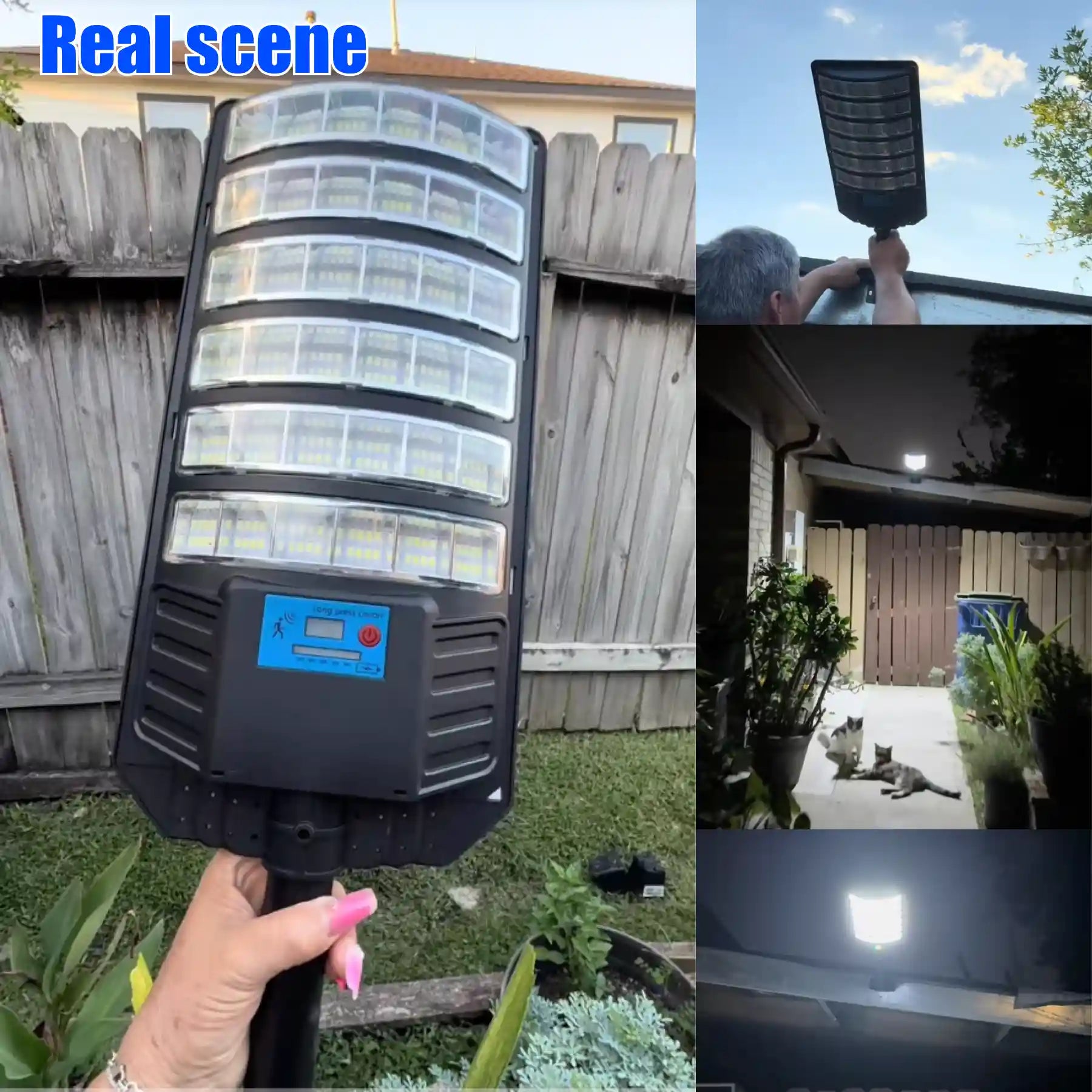 1 Pack 288 LED Solar Street Light, IP65 Waterproof, Motion Sensor, Dusk to Dawn, High Brightness Commercial & Yard Security Light for Outdoor Garden, Patio, Pathway
