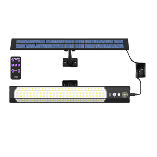 288LED Solar Street Light, 15-20m Motion Sensor, IP65 Waterproof Outdoor Light with Remote
