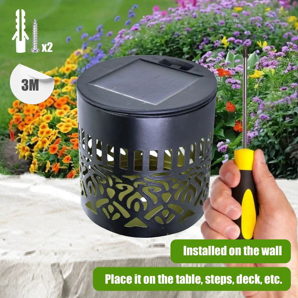 1 Pack Mandala Solar Wall Lights, IP65 Waterproof Outdoor Decorative Lights for Garden, Fence, Patio, Holiday Decoration