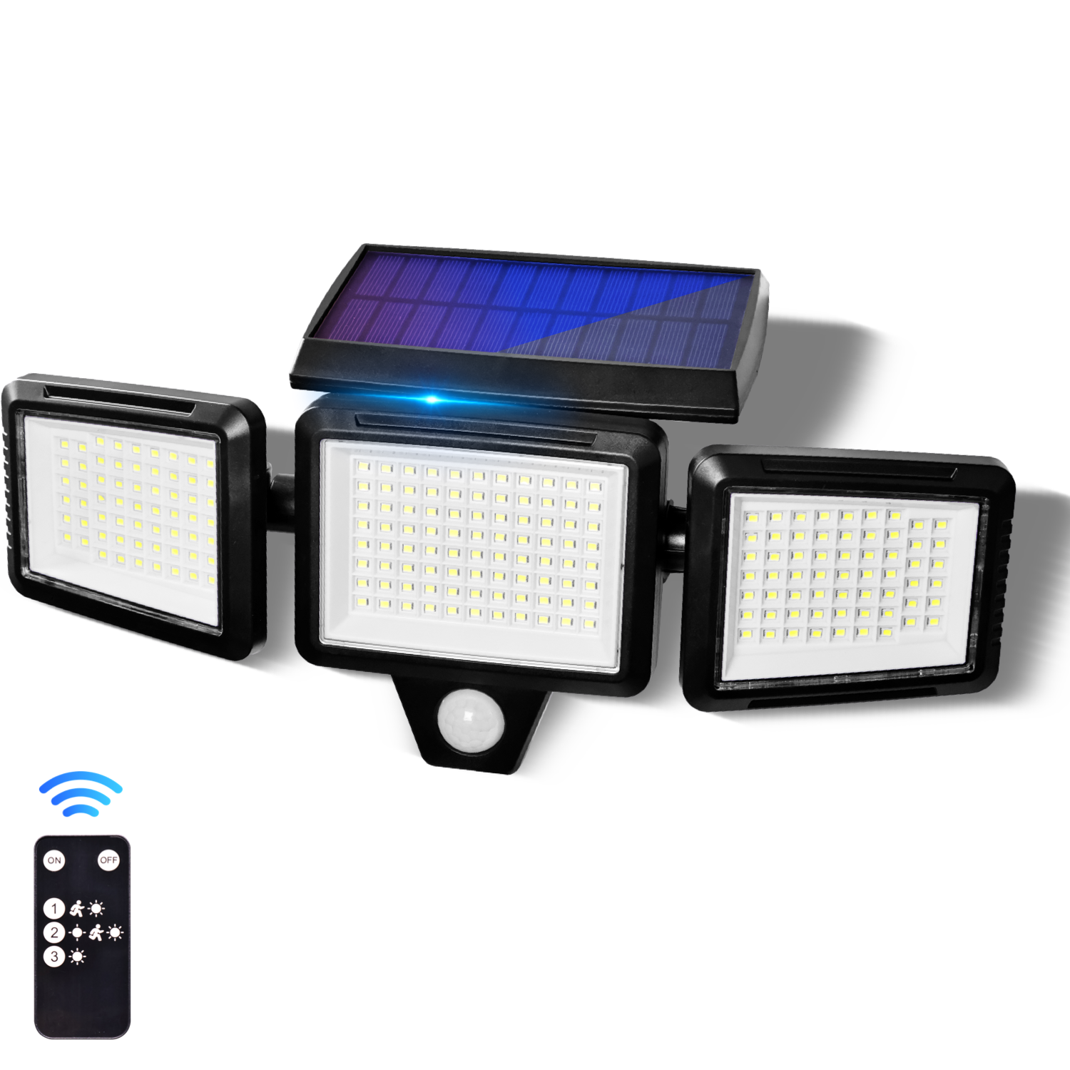 2 Pack Solar Motion Sensor Light — 270° Wide Angle, 3 Modes, Remote Control