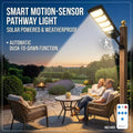 1 Pack 240LED Ultra Bright Solar Street Light, IP65 Waterproof, Motion Sensor (8m Range), 3 Modes, 280° Wide Angle, with Remote Control (Battery Not Included), Dusk to Dawn Outdoor Light for Street, Parking Lot, Warehouse