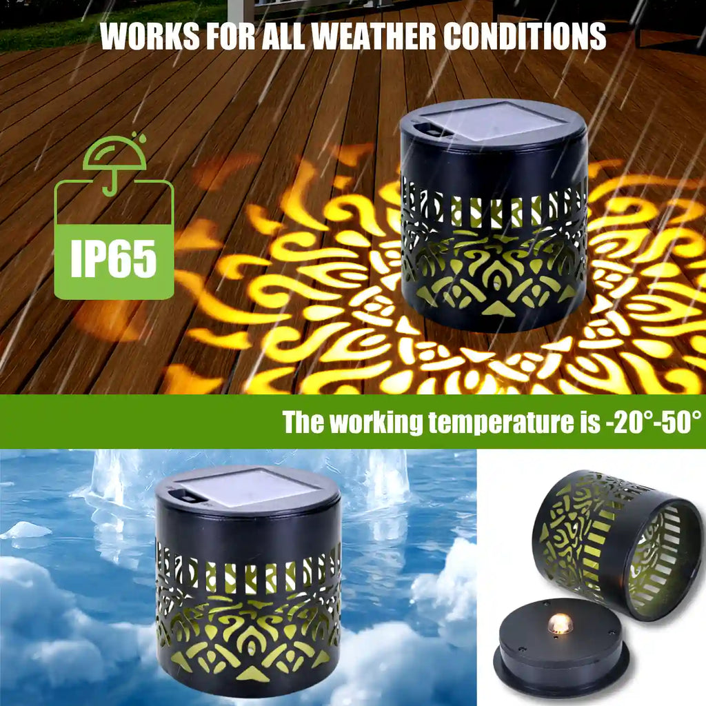 1 Pack Mandala Solar Wall Lights, IP65 Waterproof Outdoor Decorative Lights for Garden, Fence, Patio, Holiday Decoration