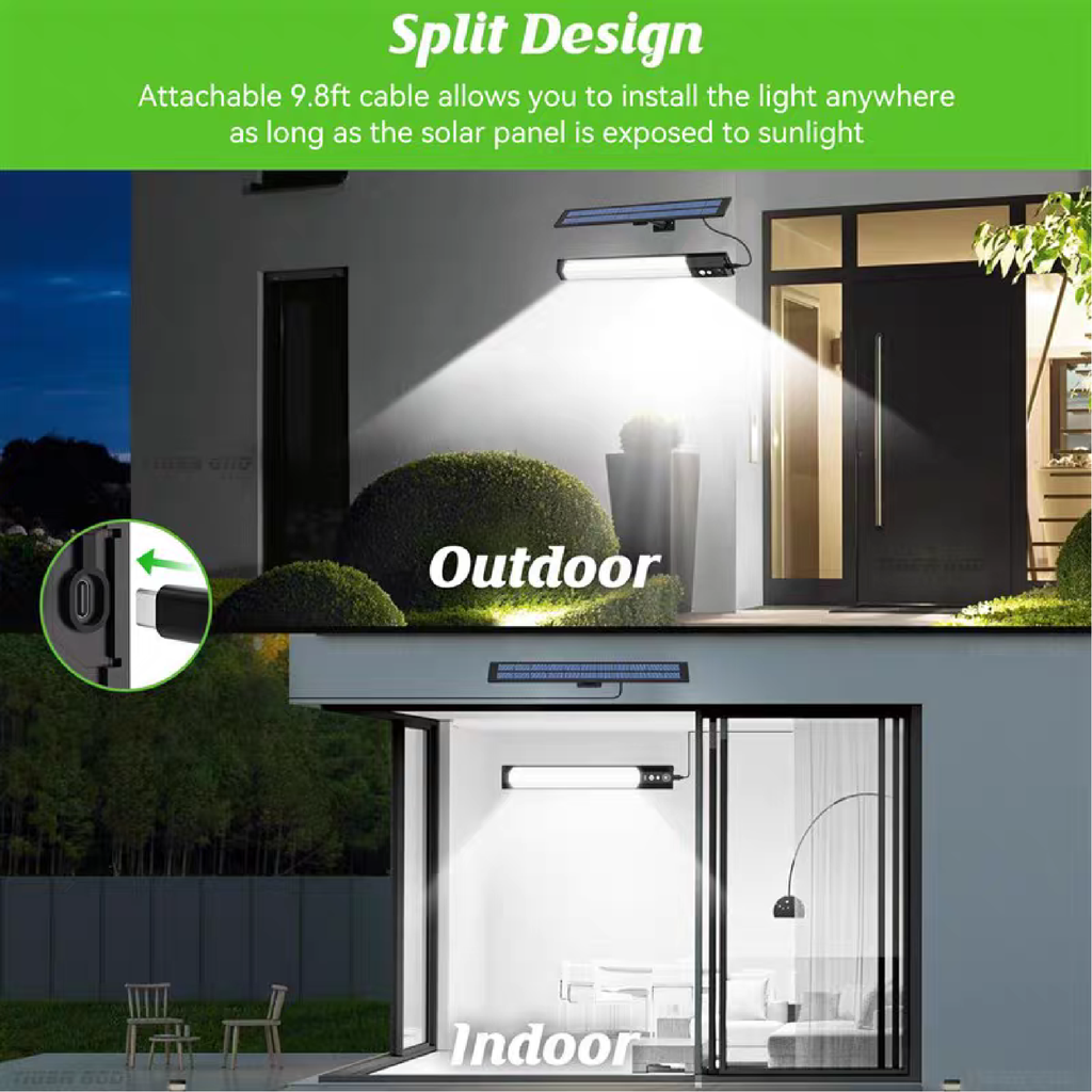 1pc-158LED Solar Street Light, 15-20m Motion Sensor, IP65 Waterproof Outdoor Light with Remote