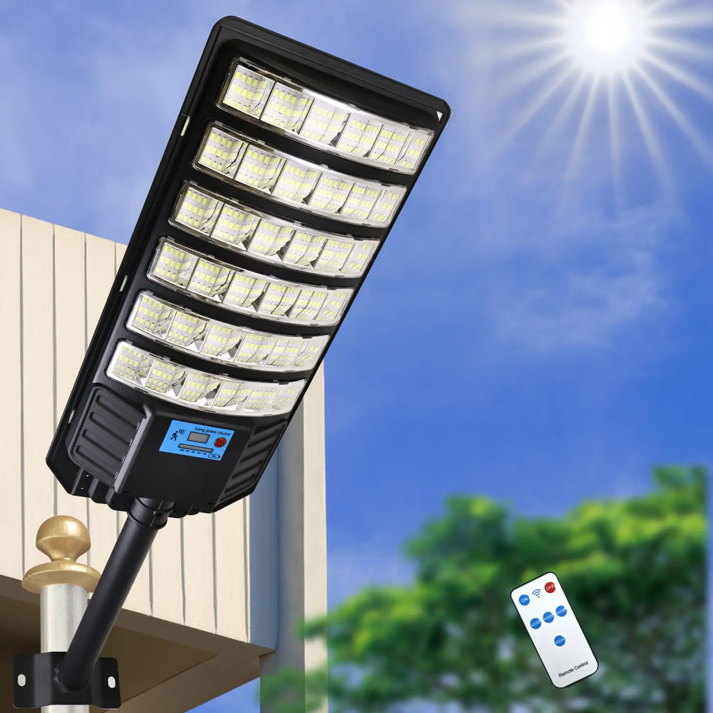 1 Pack 288 LED Solar Street Light, IP65 Waterproof, Motion Sensor, Dusk to Dawn, High Brightness Commercial & Yard Security Light for Outdoor Garden, Patio, Pathway