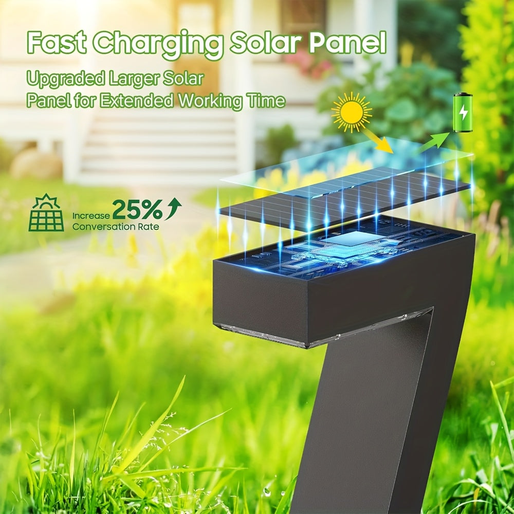 4 Pack Solar Pathway Lights, IP65 Waterproof LED Outdoor Landscape Lights for Garden