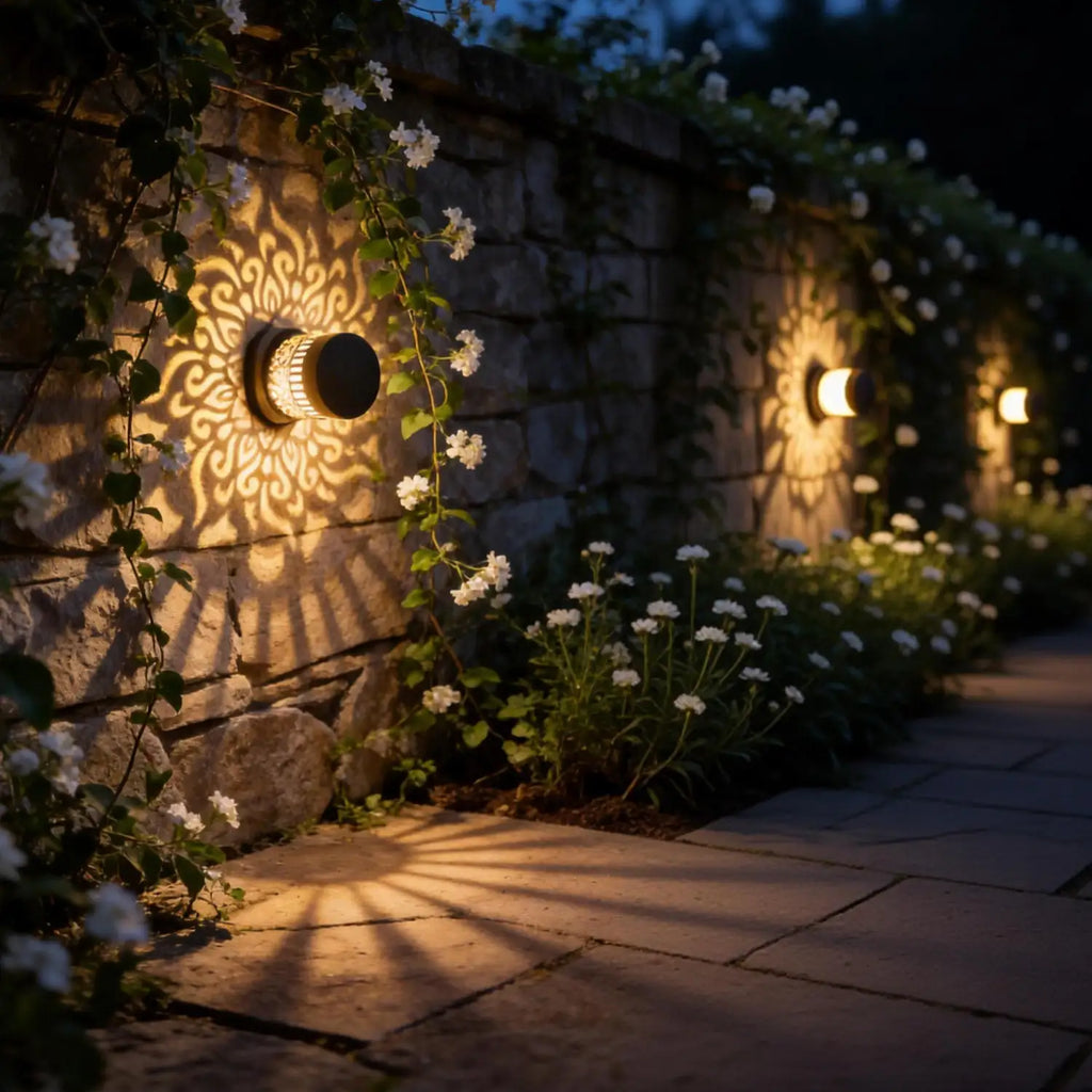 1 Pack Mandala Solar Wall Lights, IP65 Waterproof Outdoor Decorative Lights for Garden, Fence, Patio, Holiday Decoration