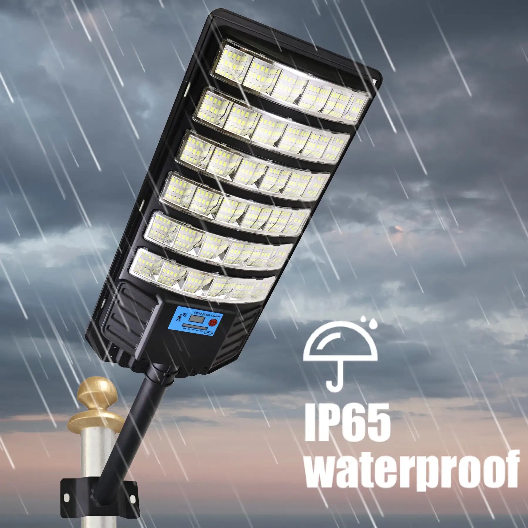 1 Pack 288 LED Solar Street Light, IP65 Waterproof, Motion Sensor, Dusk to Dawn, High Brightness Commercial & Yard Security Light for Outdoor Garden, Patio, Pathway
