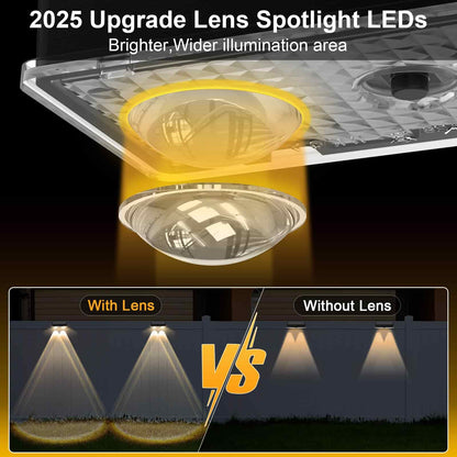 2 Pcs Dual-Head Solar Wall Lights with 9 Color Modes, IP65 Waterproof Outdoor Lights