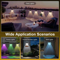 4 Pcs Dual-Head Solar Wall Lights with 9 Color Modes, IP65 Waterproof Outdoor Lights