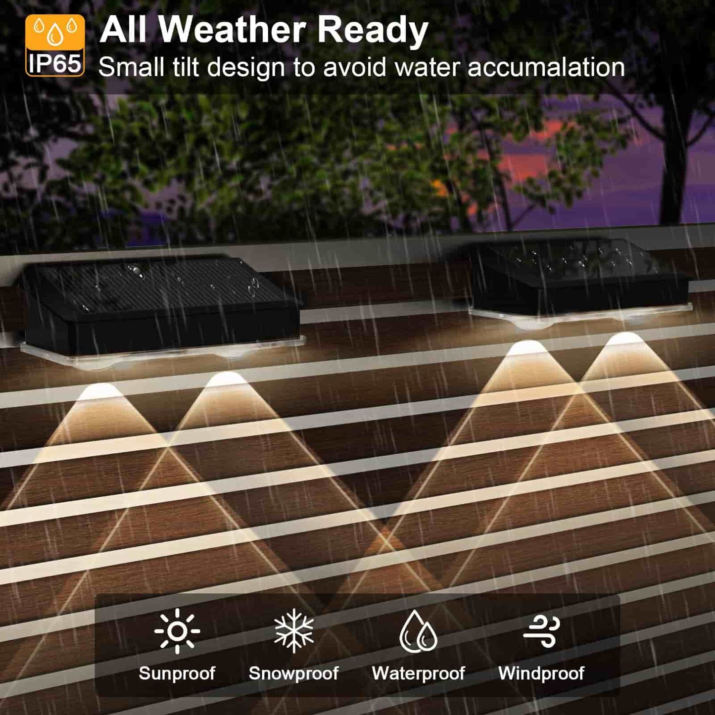 2 Pcs Dual-Head Solar Wall Lights with 9 Color Modes, IP65 Waterproof Outdoor Lights