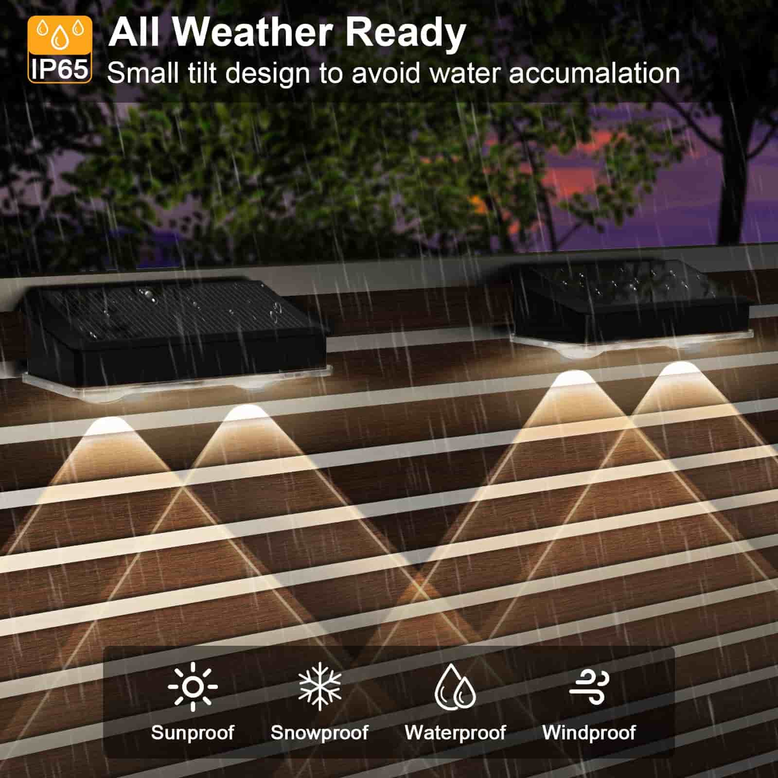4 Pcs Dual-Head Solar Wall Lights with 9 Color Modes, IP65 Waterproof Outdoor Lights