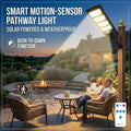 1pc-Solar Street Light 504LED Outdoor IP65 Solar Powered with Motion Sensor, Dusk to Dawn Auto Sensor, Dry Battery Remote Control (Battery Not Included), Adjustable Security Light for Yard, Patio, Garden