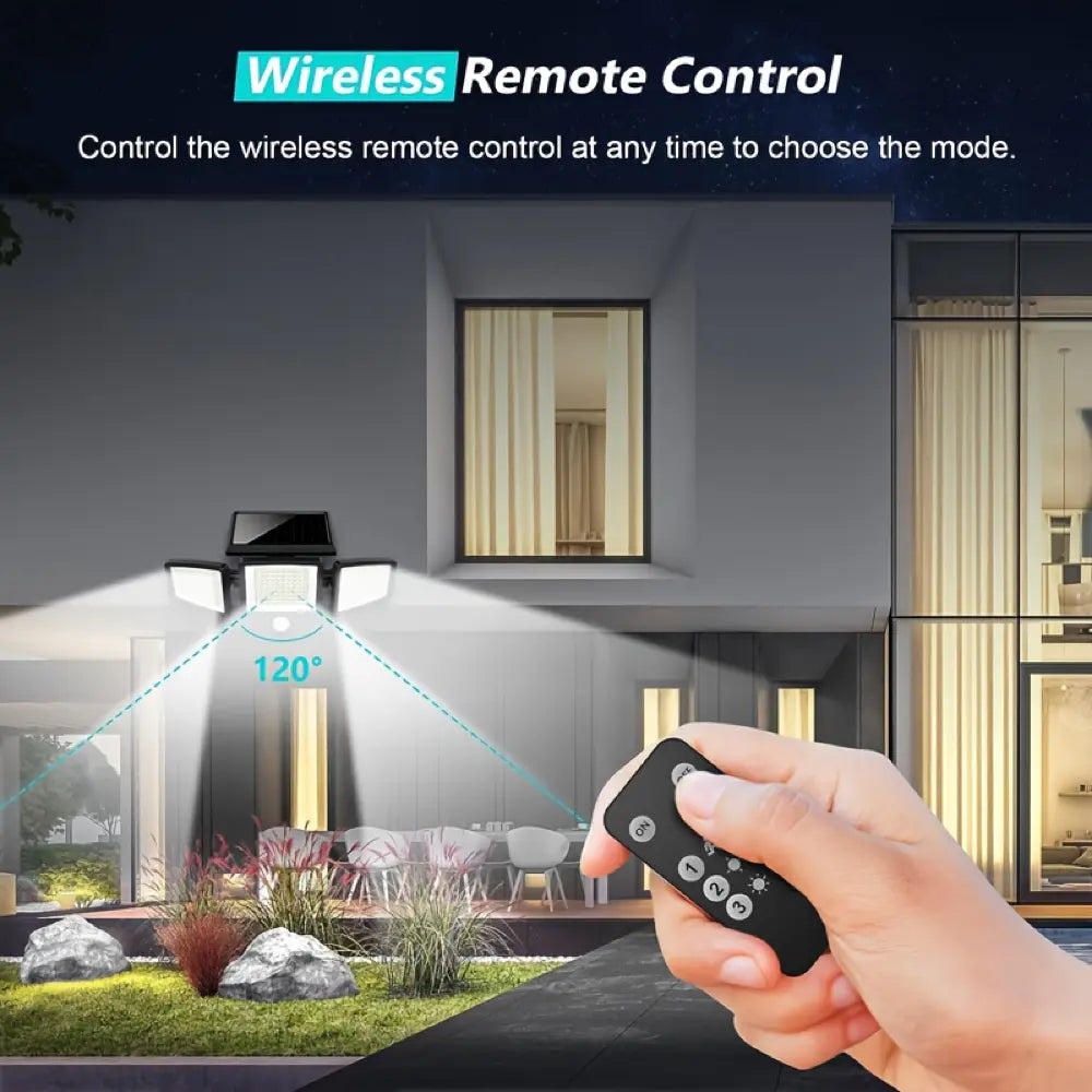2 Pack Solar Motion Sensor Light — 270° Wide Angle, 3 Modes, Remote Control