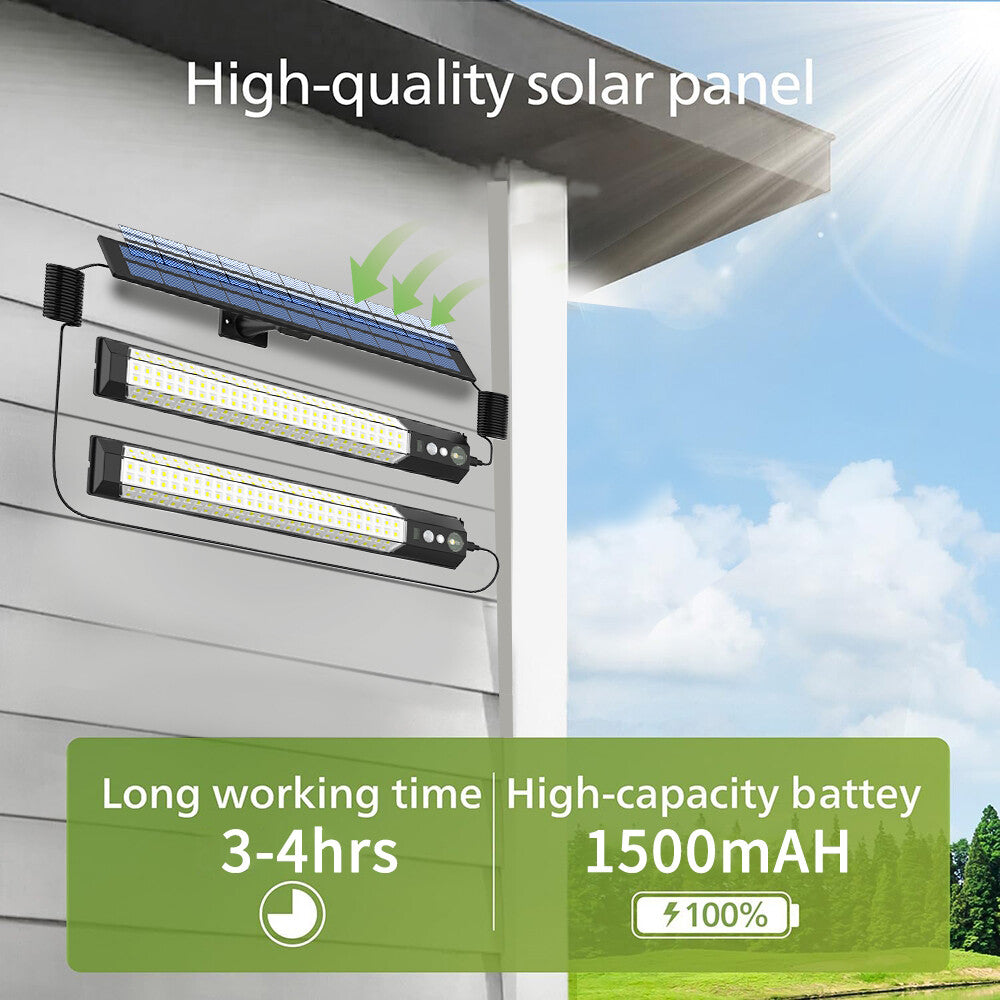 316+2 LED Solar Motion Sensor Light, 7 Modes, IP65 Waterproof Outdoor Light with Remote