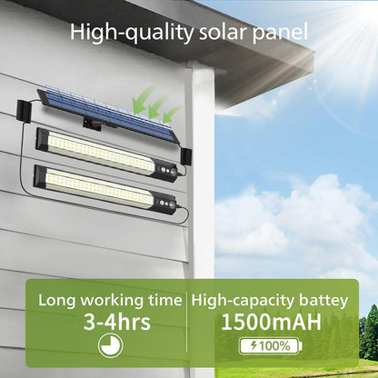 316+2 LED Solar Motion Sensor Light, 7 Modes, IP65 Waterproof Outdoor Light with Remote