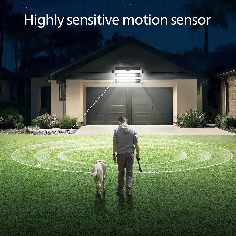 316+2 LED Solar Motion Sensor Light, 7 Modes, IP65 Waterproof Outdoor Light with Remote