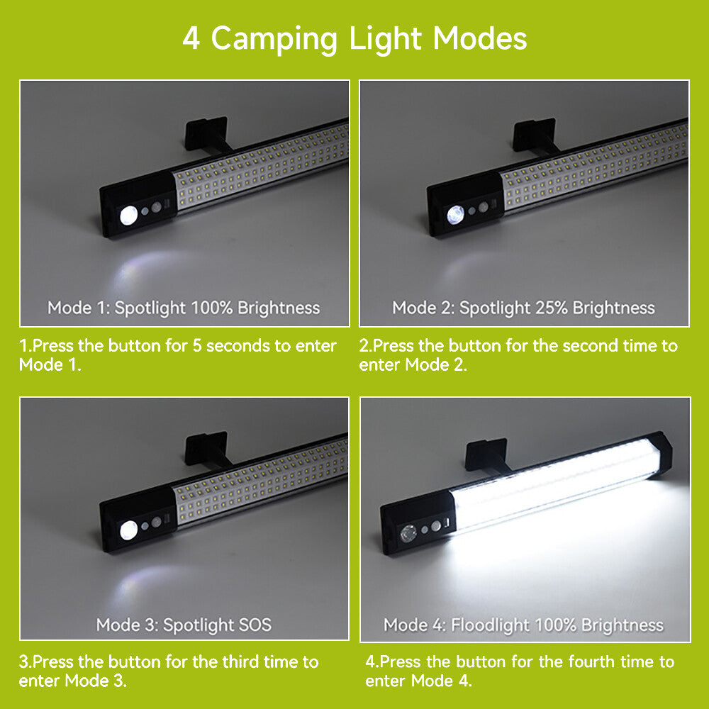 288LED Solar Street Light, 15-20m Motion Sensor, IP65 Waterproof Outdoor Light with Remote