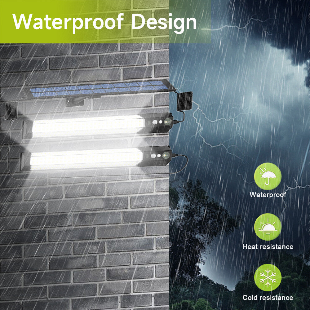 316+2 LED Solar Motion Sensor Light, 7 Modes, IP65 Waterproof Outdoor Light with Remote