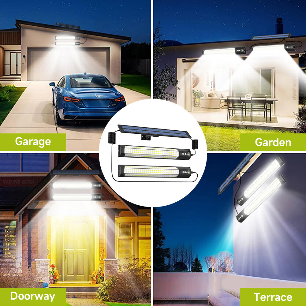 316+2 LED Solar Motion Sensor Light, 7 Modes, IP65 Waterproof Outdoor Light with Remote