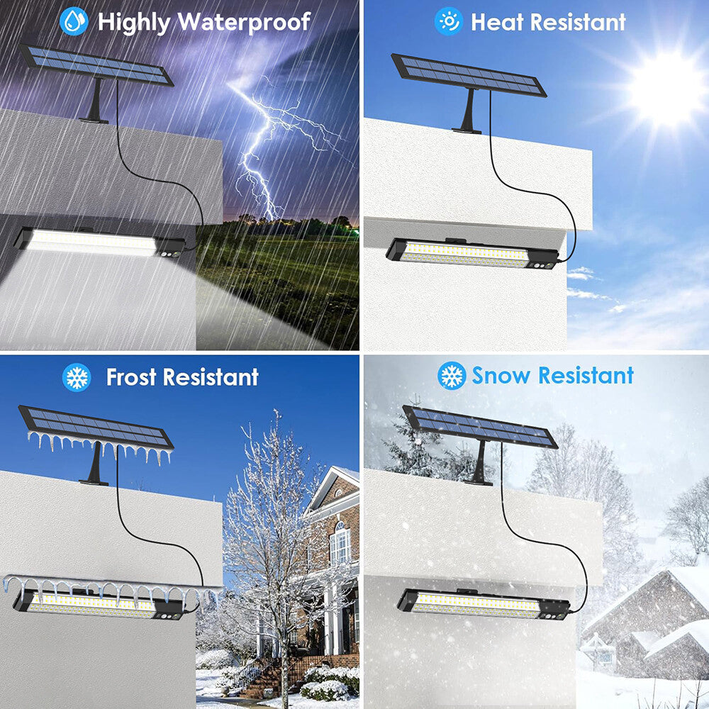 1pc-158LED Solar Street Light, 15-20m Motion Sensor, IP65 Waterproof Outdoor Light with Remote