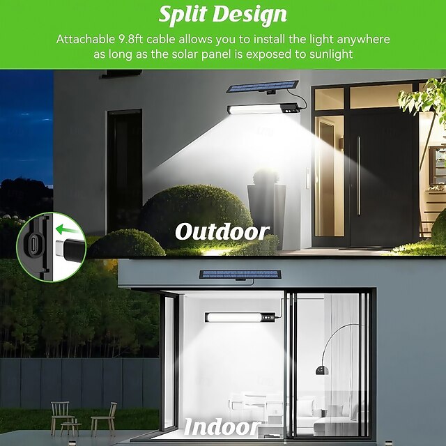 1pc-158LED Solar Street Light, 15-20m Motion Sensor, IP65 Waterproof Outdoor Light with Remote