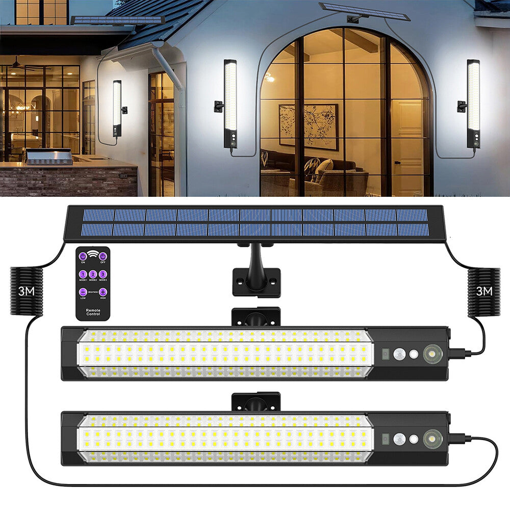 1pc-316 LED Solar Motion Sensor Light, 7 Modes, IP65 Waterproof Outdoor Light with Remote